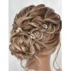 Heread Pearl Bride Wedding Hair Pins Crystal Bridal Headpiece Hair Accessories for Women and Girls （Pack of 3） (Gold)