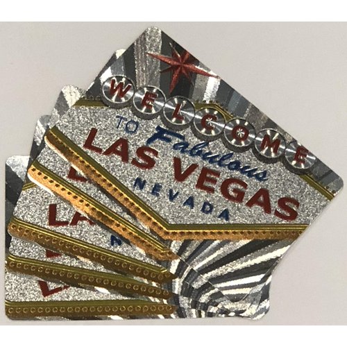 FVLFIL enenfeifei Las Vegas Welcome to Fabulous Sign Gold & Silver Foil Playing Cards