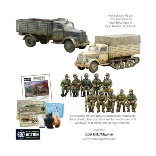 Bolt Action Opel Blitz/Maultier Truck 1:56 WWII Military Wargaming Plastic Model Kit