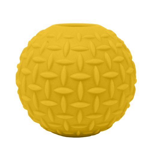 Tonka Rubber Diamond Plate Ball Dog Toy, Lightweight, Durable and Water Resistant, 3.5 Inches, Single Unit, Yellow