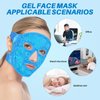 candyfouse Ice Pack Cold Face, Eye Masks Reduce Face Puff, Dark Circles, Reusable Cold Hot Gel Face Eye Mask, Suitable for Women Facial SPA, Ice Face Mask for Sleeping, Headaches (Blue Updated)