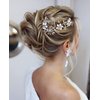 Achairder Wedding Hair Pins Bridal Rhinestone with Flower Bridal Hair Pieces Wedding Hair Accessories for Brides Bridesmaid