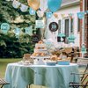 Happy 19th Birthday Party Hanging Swirls Streams Ceiling Decorations, Celebration 19 Foil Hanging Swirls with Cutouts for 19 Years Teal Silver Black Blue Birthday Party Decorations Supplies