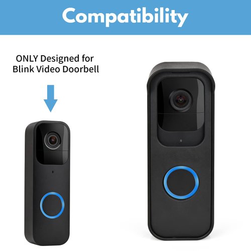 Adhesive Door Mount Compatible with Blink Video Doorbell, No-Drill Mounting Bracket, Accessories for Blink Doorbell Security System - Black