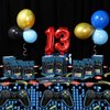 13th Birthday Decorations for Boys Video Game Party Supplies 69 Pieces Level 13 Up Birthday Decoration, Video Game Backdrop Table Cover Blue Gamer Balloons Favor Bag for Video Game Party