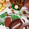 Football Party Supplies Kit Serve 24,Includes Dinner Plates, Dessert Plates, Napkins, Cups,Banner and Touchdown Tablecloth for Football Birthday Party Football Gameday Tailgate Party Decorations