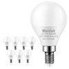 Marxlait 8 Pack E12 Ceiling Fan Light Bulbs, 60W Equivalent, Daylight White 5000K, Small Base LED Candelabra Light Bulb, Bright A15 LED Bulb, 120V, Non-dimmable