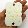 Summer-Ray 50 Shimmer White Gold Foil Hot Stamping Little Violin Wedding Sparkler Tags Let Love Sparkle