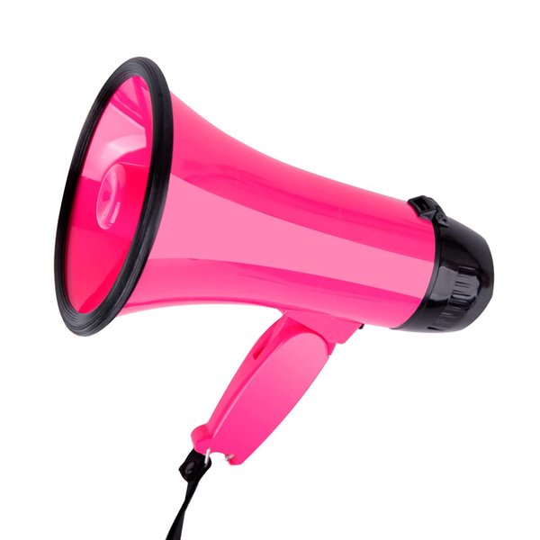 Sugar home Portable Megaphone Bullhorn 20 Watt Power Megaphone Speaker Voice and Siren/Alarm Modes with Volume Control and Strap (Pink)