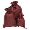 48-Pack 3x4 Natural Burlap Gift Bags w. Drawstring (Maroon Red, X-Small) for Party Favors, Presents or DIY Craft by TheDisplayGuys