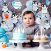 Penguin Happy Birthday Banner Streamers Party Decorations, Penguin Baby Shower Party Supplies, Penguin Party Favors for Kids, Teens, Penguin Gifts