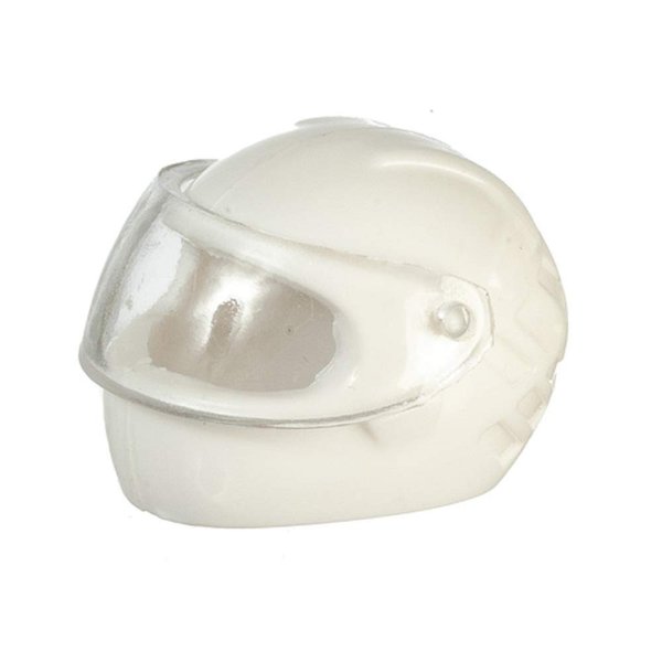 Melody Jane Dollhouse Motorcycle Helmet with Visor White Miniature Bike Accessory