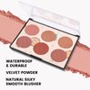 KYDA 6 Colors Face Blush Palette, Matte Shimmer Blush Palette, Smooth Blendable Powder Blush, Contour Highlighter Blush Multiuse Makeup Palette-Set A