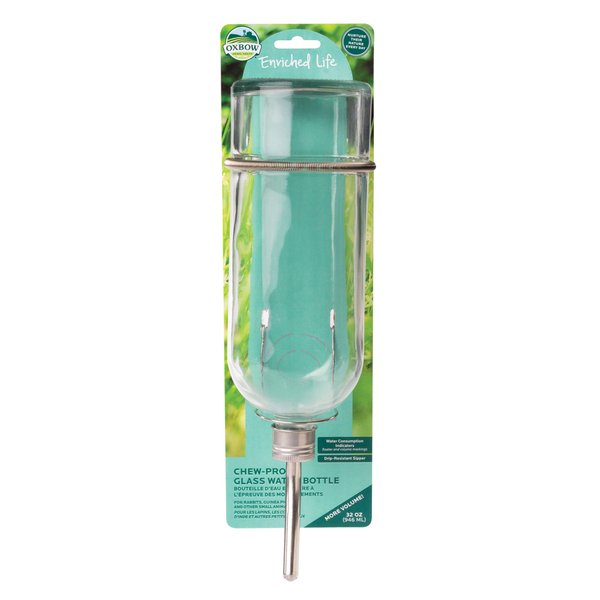 Oxbow Enriched Life Chew Proof Glass Water Bottle, 32oz / 946ml