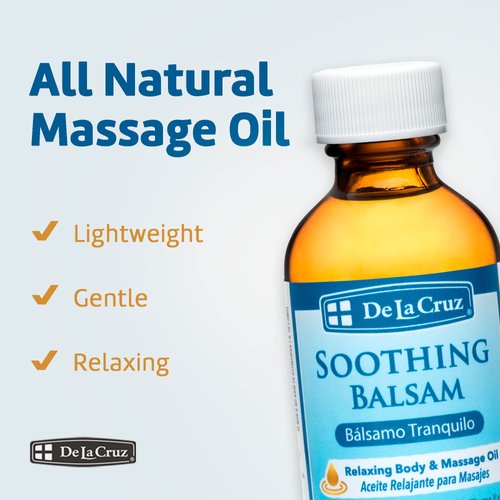 De La Cruz Soothing Balsam (Balsamo Tranquilo) Massage Oil - No Preservatives or Artificial Colors - Made in USA - 2 FL OZ (6 Bottels)