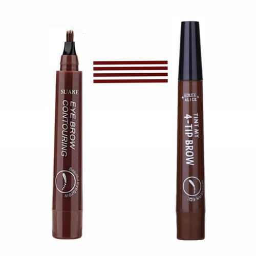 LDJYEONS Eyebrow Pencil, Makeup Eyebrow Pencil, Long-Lasting Four Pronged Eyebrow Pencil (Dark brown)