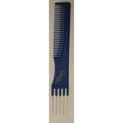 Blue Styling Comb with Metal Picks (12 pack)