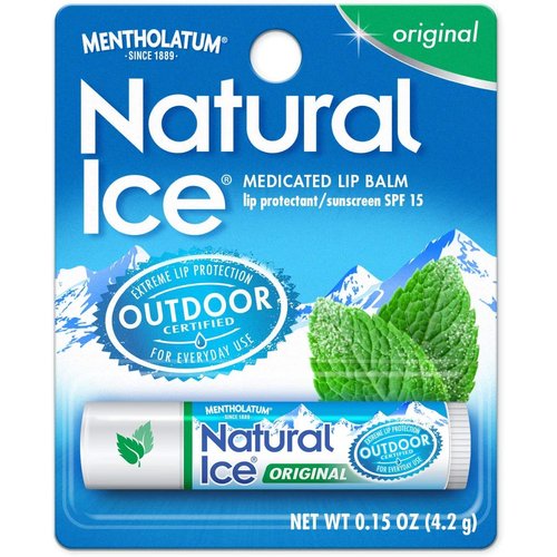 Mentholatum Natural Ice Lip Balm Original SPF 15 1 Each ( Pack of 3)