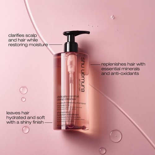 Shu Uemura Delicate Comfort Clarifying Shampoo for Dry Scalp & Hair | Cleanses, Balances, Softens Dry Hair | With Essential Nutrients and Antioxidants