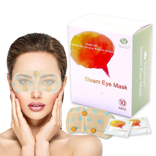 Yourga Christmas Steam Eye Mask Chinese Acupuncture Points 10 Packs for Dark Circles and Puffiness, 60 Minutes Self Heated Eye mask for Relief Eye Fatigue Disposable Warm Eye Mask for Dry Eyes