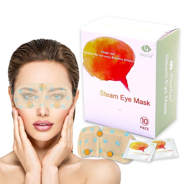 Yourga Christmas Steam Eye Mask Chinese Acupuncture Points 10 Packs for Dark Circles and Puffiness, 60 Minutes Self Heated Eye mask for Relief Eye Fatigue Disposable Warm Eye Mask for Dry Eyes