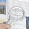Magnifying Glass with LED Light, Lightweight Handheld Lighted 4X Magnifier (Silver) by Stalwart