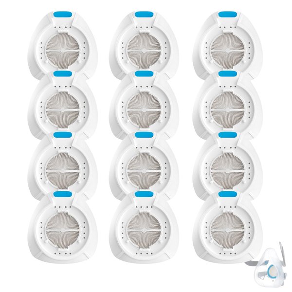 12 Pack Replacement HME for ResMed HumidX F20, Compatible with ResMed Airmini CPAP Machine & AirFit, AirTouch F20 Full-Face Masks, CPAP Supplies