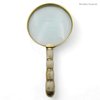 Meridian Nauticals Solid Brass Mother of Pearl 10X Magnifier, Handheld Reading Magnifying Glass, Best for Reading, Crossword Puzzle, Rocks, Coins, and Stamps