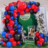 60PCS Blue Red and Black Balloons,Blue Red and Black Balloon Arch Kit Red Black and Blue Birthday Decorations,Suitable for Hero Party Birthday Shower Graduation Party Decorations