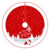 Christmas Tree Skirt Red Xmas Tree Ornaments for White Soft Plush Christmas Tree Mat with Snowy Pattern for Decorations Holiday Party 48 inches