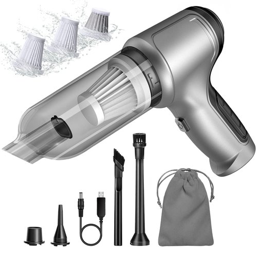 Mini Car Vacuum Cleaner,12000PA High Power Cordless Rechargeable Car Vacuum,3 in 1 Wireless Handheld Portable Car Vacuum,3 Washable Filters and Strong Suction Brushless Motor,for Car and Home Cleaning