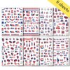 8Sheets 4th of July Nail Art Stickers Independence Day Nail Decals 3D Self Adhesive Nail Supplies American Flag Eagle Fireworks Design Classic USA Independence Day Elements Nail Decoration Accessories