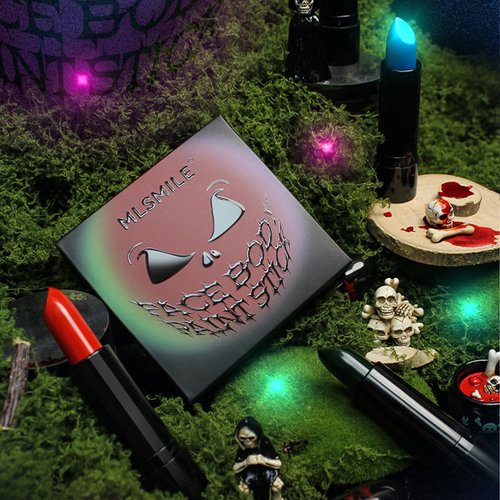 4Colors Matte Soft Mist Halloween Vampire Lipstick,Face Body Paint Stick Set High Lipcolo,Paint Sticks Professional Costume Makeup,easy to apply and color improve skin tone Face & body Painting(Set B)