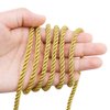 Tenn Well 5mm Twisted Cord Trim, 59 Feet Gold Decorative Rope for Curtain Tieback, Upholstery, Honor Cord, Home Decor