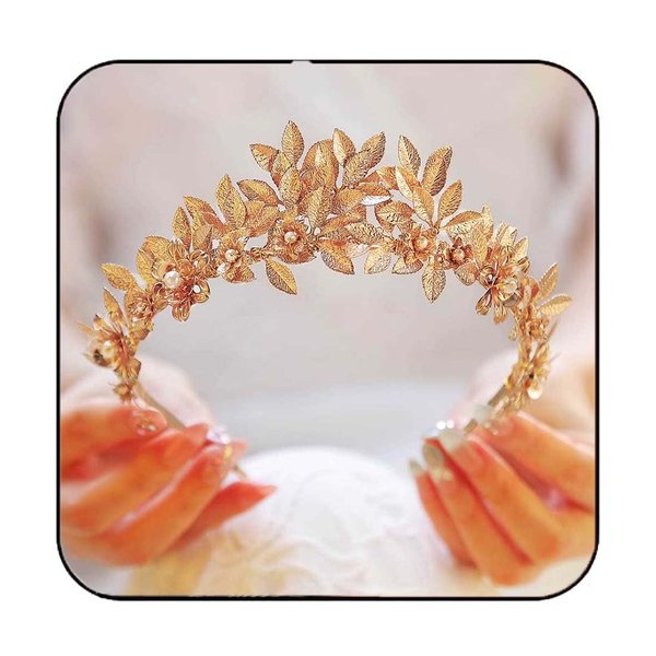 Yean Gold Leaf Crown Wedding Headband Leaves Bridal Headpiece Flower Festival Hair Accessories for Women and Girls (Gold)