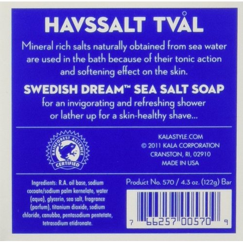 Swedish Dream Sea Salt Soap Set by Kala, 4.3 Ounce (Pack of 3)