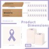 CrateGurus Co. 600 Pcs Lavender Awareness Ribbon Tattoo Stickers Bulk World Cancer Day Gifts Foster Care Caregiver Vulvar Cancer Awareness Products Infantile Spasms Purple All Cancer Awareness Items