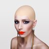 Bouiexye 1/2/3/4 Pcs Bald Cap for Halloween Costumes Makeup Latex Bald Wig Caps for Adults Women Halloween Party Cosplay (Thin, 2)