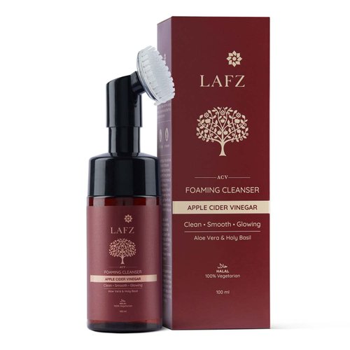 Lafz Apple Cider Vinegar Foaming Face Wash With Built-In Deep Cleansing Brush For Men & Women, 100 ml