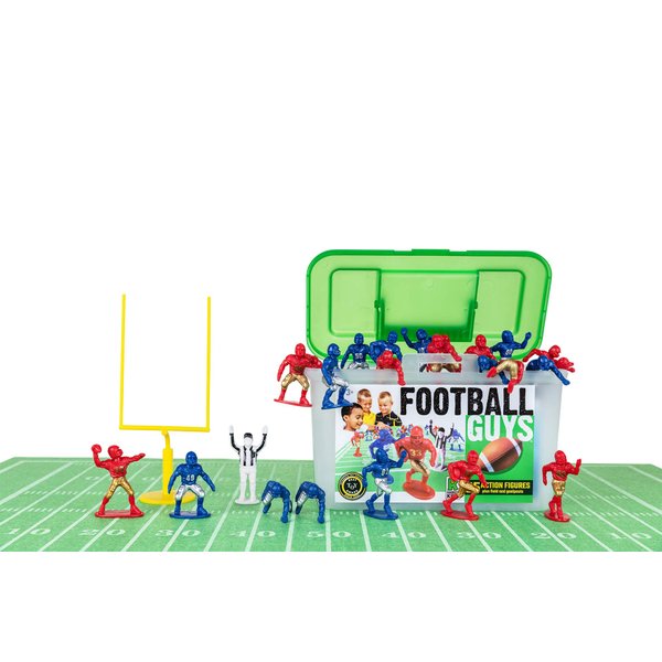 Kaskey Kids Football Guys - Red/Blue Inspires Kids Imaginations with Endless Hours of Creative, Open-Ended Play – Includes 2 Teams & Accessories – 28 Pieces in Every Set