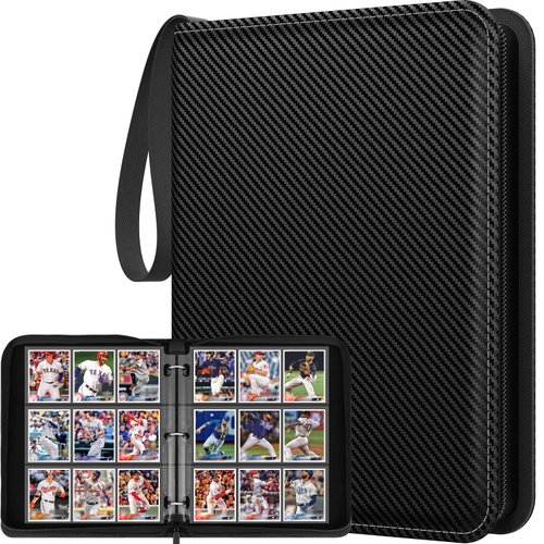Trading Card Binder with Sleeves, 9 Pocket Trading Card Binder Premium 720 Double Sided Pocket PU Card Collection Binder, Collectible Card Albums Card Folder for MTG, TCG, Sports Cards, Game Cards