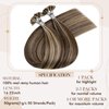 Hetto U Tip Hair Extensions Real Utips Dark Brown Highlight Caramel Blonde Pre Bonded Straight Hair Extensions Keratin U Tip 18 Inch 50g 50 Strands #4/27