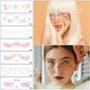 19PCS Cute Temporary Face Tattoos, Fake Freckles Tattoo Sticker, Valentine Heart Tattoo, Butterfly Fake Tattoo, Fairy Temporary Tattoos for Rave Accessories, Adult Kawaii Makeup Accessories for women