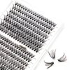 EYEBERLY Individual Lashes, 280pcs 30+40D Wispy Lash Clusters, C Curl Lash Extension, Natural Looking DIY Faux Mink Cluster Eyelash Extensions at Home (30D+40D-0.07C-9-18mm)