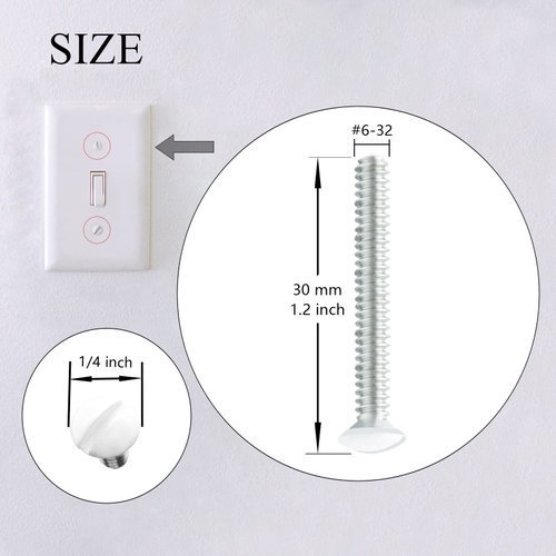 Taezn 40 Pieces Wall Plate Screws, 1.2 Inch Long Outlet Screws Perfect Replacement for Outlet Cover Screws,Switch Plate Screws, Light Plate Screws