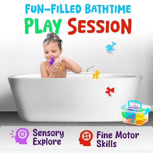 Imdroi Suction Cup Sensory Bath Toys - Animal No Hole Bathtub Toy Suction Toy for Kids, Toddlers, Sensory Fidget Toy for Classroom Gifts, Travel, High Chair Toys, Party Favors, Stuffers