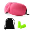 Bringsine Contoured & Comfortable Sleep Mask & Ear Plugs Kit for Travel, Shift Work & Meditation Pink with Carry Pouch for Eye and Ear