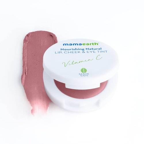 Mamaearth Nourishing Natural Lip Cheek & Eye Tint (02 - Coco Nude Shade) | Long Lasting Creamy Matte Finish | Multi Use Tint for All Skin Tones | with Vitamin C & Cocoa | 0.14 Oz/4g