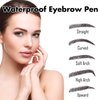 Eyebrow Pencil 4 Tip Microblading Eyebrow Pen, Waterproof Eyebrow Pencil, Smudge-Proof Brow Pencil, Long-lasting Natural Eye Brow Pencils for Women, Last All-Day (Reddish Brown)