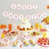 Kaakswa Sweet Baby Girl Banner, Baby Shower Gender Reveal Party Banner For Girls, Sweet Pink Floral Flowers First Birthday party supplies